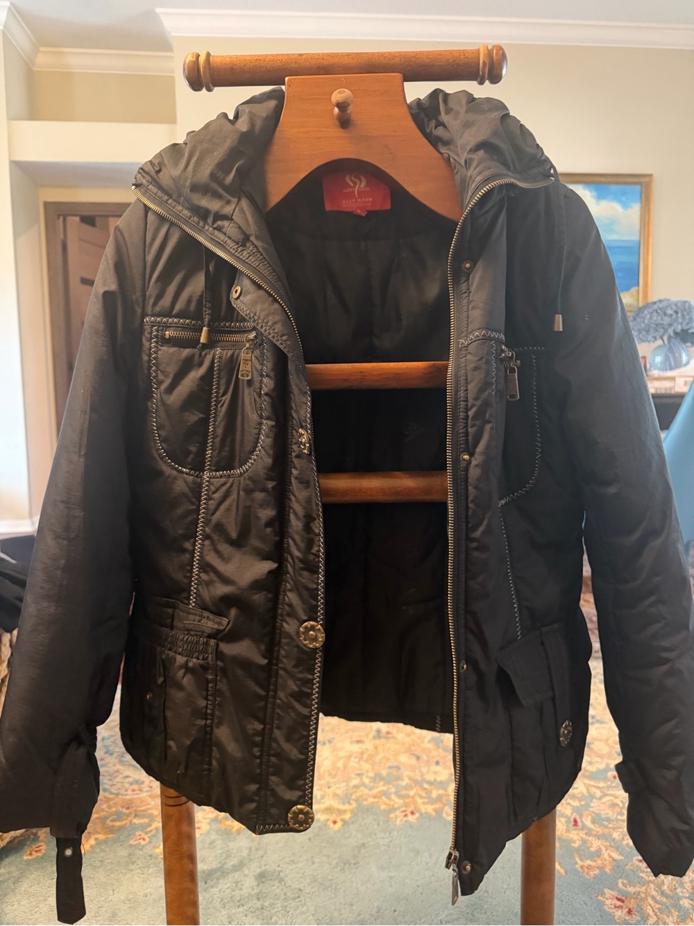 Black Puffer Jacket Coat – Women’s Small